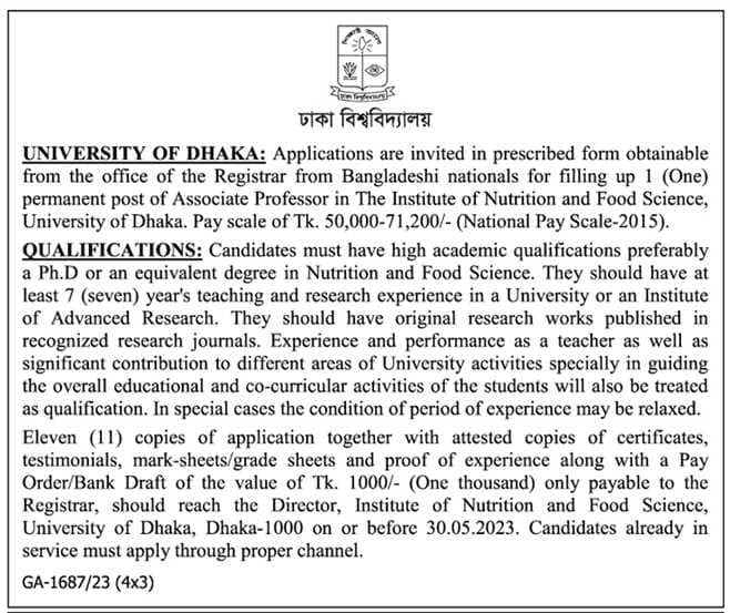 Dhaka University Job Circular 2023